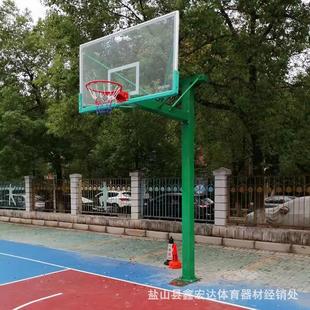 方管篮球架固定式地埋成人户外方管圆管篮球架学校广场比赛篮球架