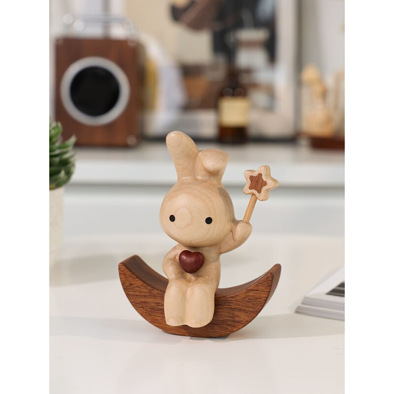 【月亮小兔】创木工房2023新款兔子摆件家居饰品书架办公桌装饰品