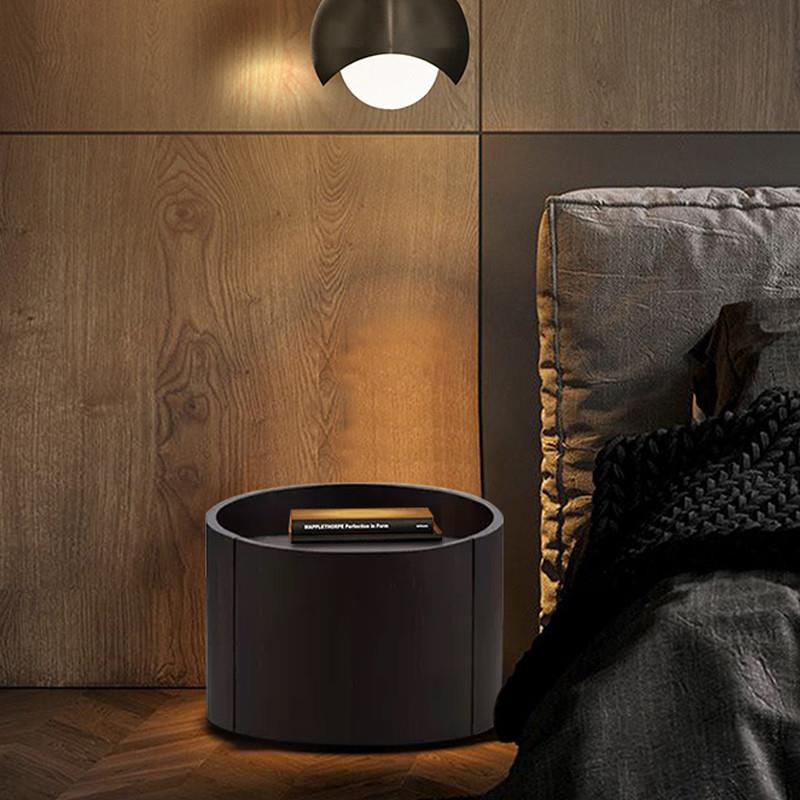 poliform意式极简实木烟熏色床头柜卧室小户型现代储物收纳柜设计