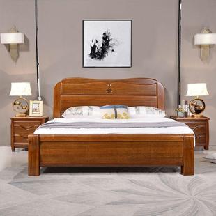 胡桃木全实木床储物床主卧室1.8米新中式双人床1.5m现代简约家具
