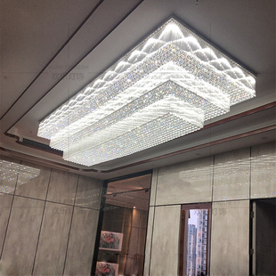 欢乐非标定制灯具大型长方形水晶灯珠宝店大厅酒店大堂工程吸顶灯
