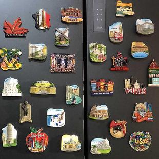3D立体世界各国各地冰箱贴磁贴城市旅行欧洲国家旅游纪念品创意