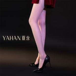 YAHAN亚含1D超薄满天星珠光袜T裆闪亮光银丝带脚型连裤丝袜春夏女