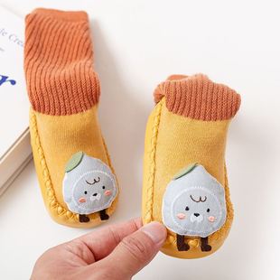 宝板袜中长筒婴儿鞋袜学步袜子鞋加厚保暖防滑软底1岁秋冬季