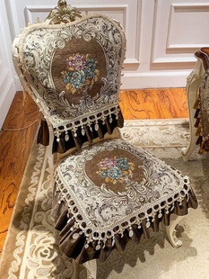 定制欧式餐椅套罩坐垫家用透气餐椅垫套装四季通用餐桌布艺椅子垫