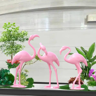 抽象火烈鸟摆件水池景观店铺展厅雕塑花园庭院酒店橱窗模型装饰品