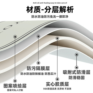 奶油风可折叠椭圆形餐桌垫pvc防水防油防烫免洗桌面保护垫圆桌布