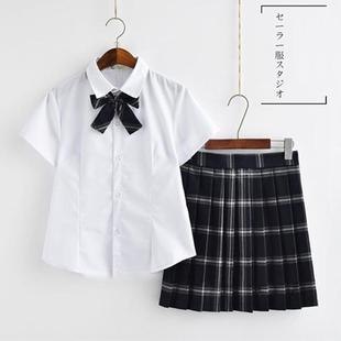日韩系班服水手服 学生校服套装裙学院风 男女白衬衫格子裙jk制服