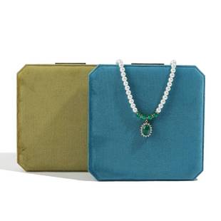 八角珍珠项链包装盒天鹅绒珍珠盒母亲节女神节送礼珍珠项链盒