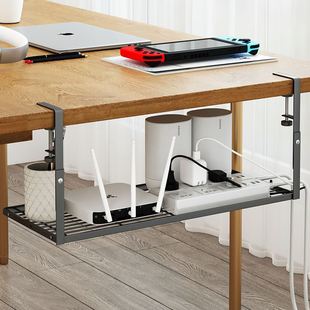 桌下走线神器理线架收纳槽线路整理桌面桌底置物架路由器电线盒器