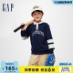 Gap男童春季2024新款LOGO撞色翻领卫衣儿童装洋气上衣891593