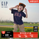 Gap男女童2024夏季新款纯棉撞色logo圆领短袖T恤儿童装上衣890588