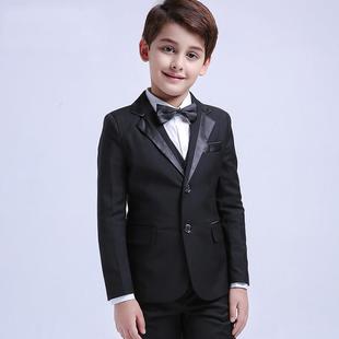 韩版儿童西装套装男童礼服花童演出主持黑色小西服欧美英伦潮厂家