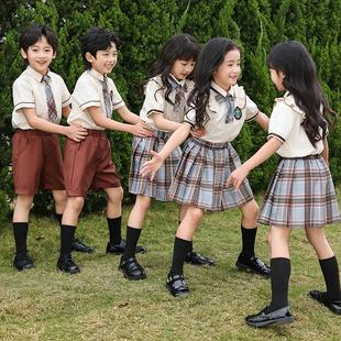 小学生校服套装夏季幼儿园园服六一儿童表演合唱英伦风演出服套装