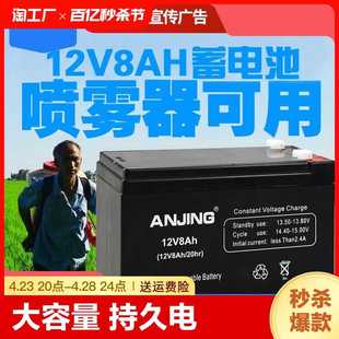 电动喷雾器电瓶12v8ah农用背负式配件大容量专用蓄电池夜市太阳能