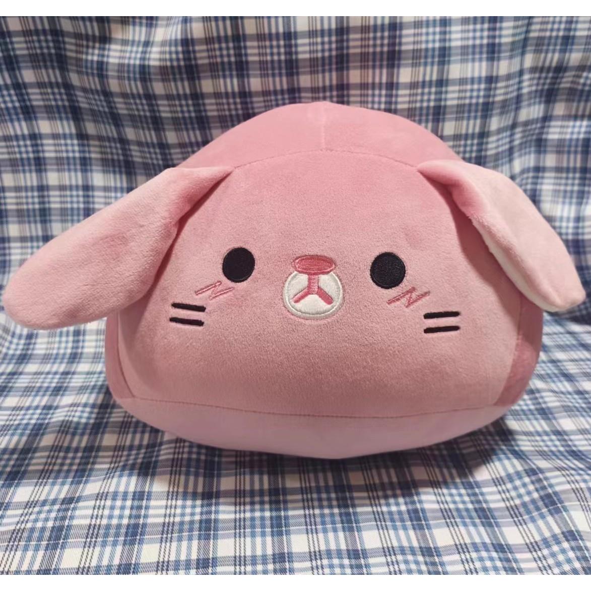 工厂直销跨境柔软粉红兔创意毛绒玩具儿童节萌萌可爱兔超萌抱枕床