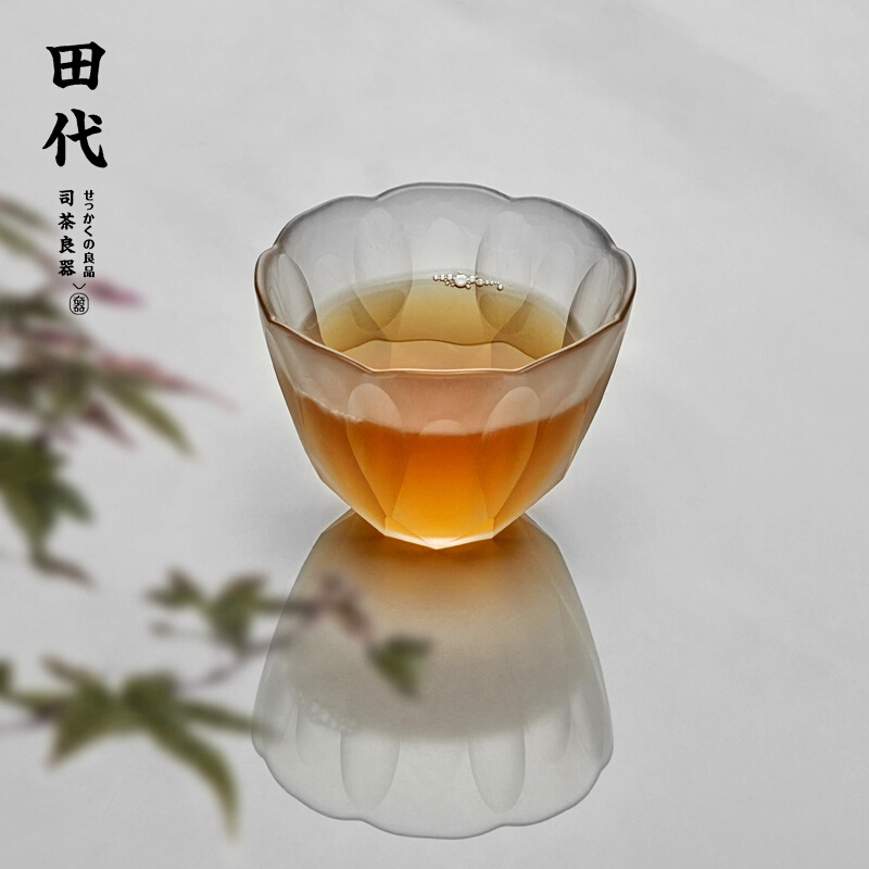 日式切子手工玻璃茶杯 传承工艺切面主人杯玻璃杯茶具高颜值杯子