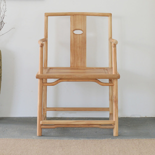 新中式实木圈椅三件套休闲椅实木扶手椅约太师椅围椅海棠椅
