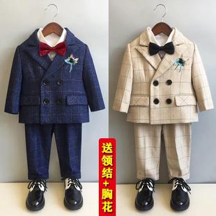 儿童帅气西装秋冬过年男宝礼服男童西服套装男孩参加婚礼冬季加厚