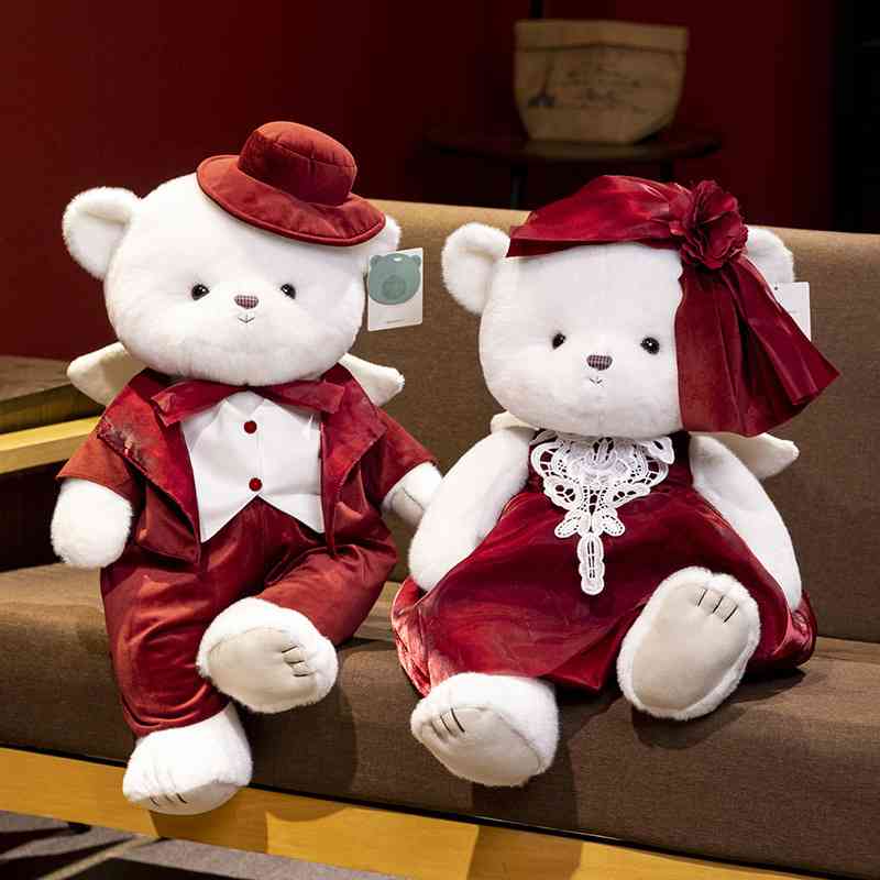 天使熊毛绒玩具压床娃娃小熊公仔婚礼大号熊玩偶抱枕结婚礼物