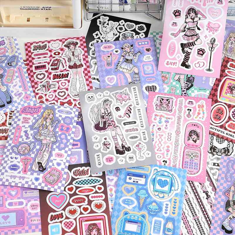 PaperMore贴纸本电音少女甜心教主卡通可爱女孩DIY搭配日记素材贴