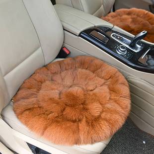 真皮狐狸毛汽车坐垫 冬季座垫皮草三件套通用保暖单片圆形垫 订制