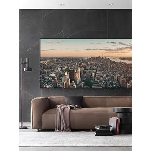 客厅沙发背景墙装饰画纽约城市风景挂画大尺寸建筑摄影房间墙画