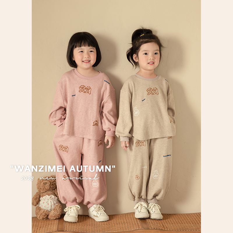 SASA的丸子妹女童秋装套装2023新款潮两色运动卫衣两件套时尚洋气