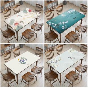 新中式茶几垫餐桌垫pvc桌布防水防油免洗防烫厚软玻璃桌面保护膜