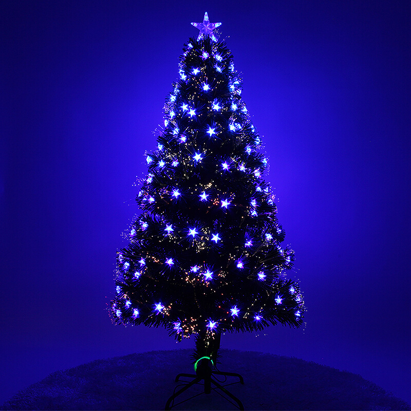 .24米繁星蓝色款LED光纤圣诞树豪华创意礼品蓝色星星圣诞树240cm