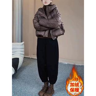 新款保暖羽绒服棉服套装2024秋冬爆款减龄短外套棉服裤子两件套女