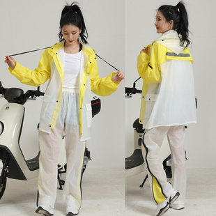 新。G5P相约一生雨衣套装女款电动车成人单人上下分体式外卖骑手