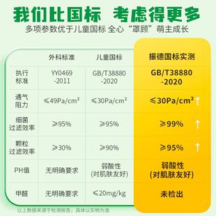 振德儿童3d立体口罩一次性口罩男童女孩三层防护小孩宝口罩透气薄