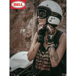 bell摩托车头盔复古半盔女士四分之三盔男巡航踏板车复古盔3/4盔
