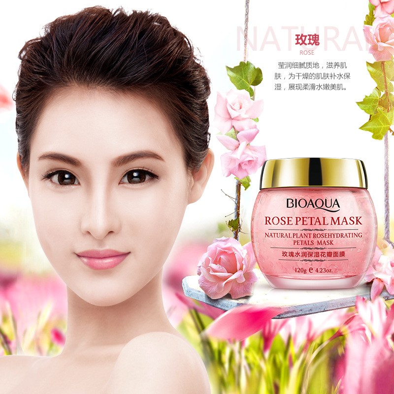 网红No Wash Rose Petal Sleeping Mask Cream Essence Moisturiz