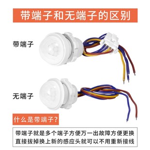 推荐红外线人体感应器开关模块12v光控220伏配件人走灯灭灯头身体