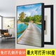 竖款电表箱装饰画免打孔大海风景花鸟树遮挡配电箱开关竖版桥挂画