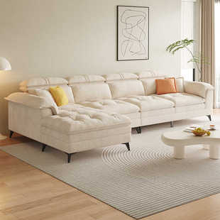法式奶油风轻奢科技布艺沙发客厅小户型现代简约家用贵妃椅网红款