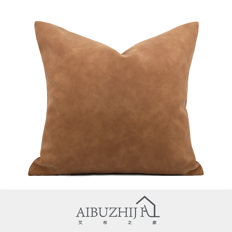 极简沙发样板北欧简约现代新中式桔色不规则拼接定制抱枕床头靠垫