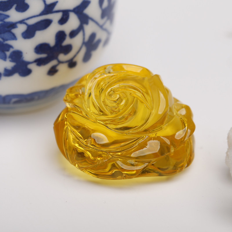 天然琥珀玫瑰花吊坠 2015410104