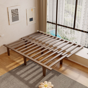 可抽拉飘窗台伸缩床架卧室书房改造一体衔接拼接可折叠沙发床定制