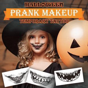 推荐Halloween Prank Makeup Temporary Tattoo Face Mouth  tatt