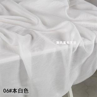 本白色 天丝丝棉里衬布料 轻薄微透无弹里料衬衫汉服防晒透气面料