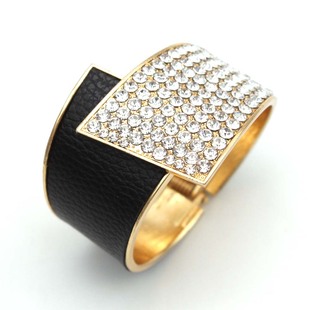 网红Fashion Geometric Cuff Bracelet For Women Crystal Spring