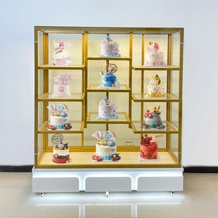 生日蛋糕模型模具展示柜样品糕点玻璃商用烘焙店面包展架陈列柜子