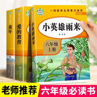 小英雄雨来快乐读书吧六年级上下册全套3册爱的教育童年书高尔基原著完整版小学生语文六年级上册读的课外书经典阅读书籍