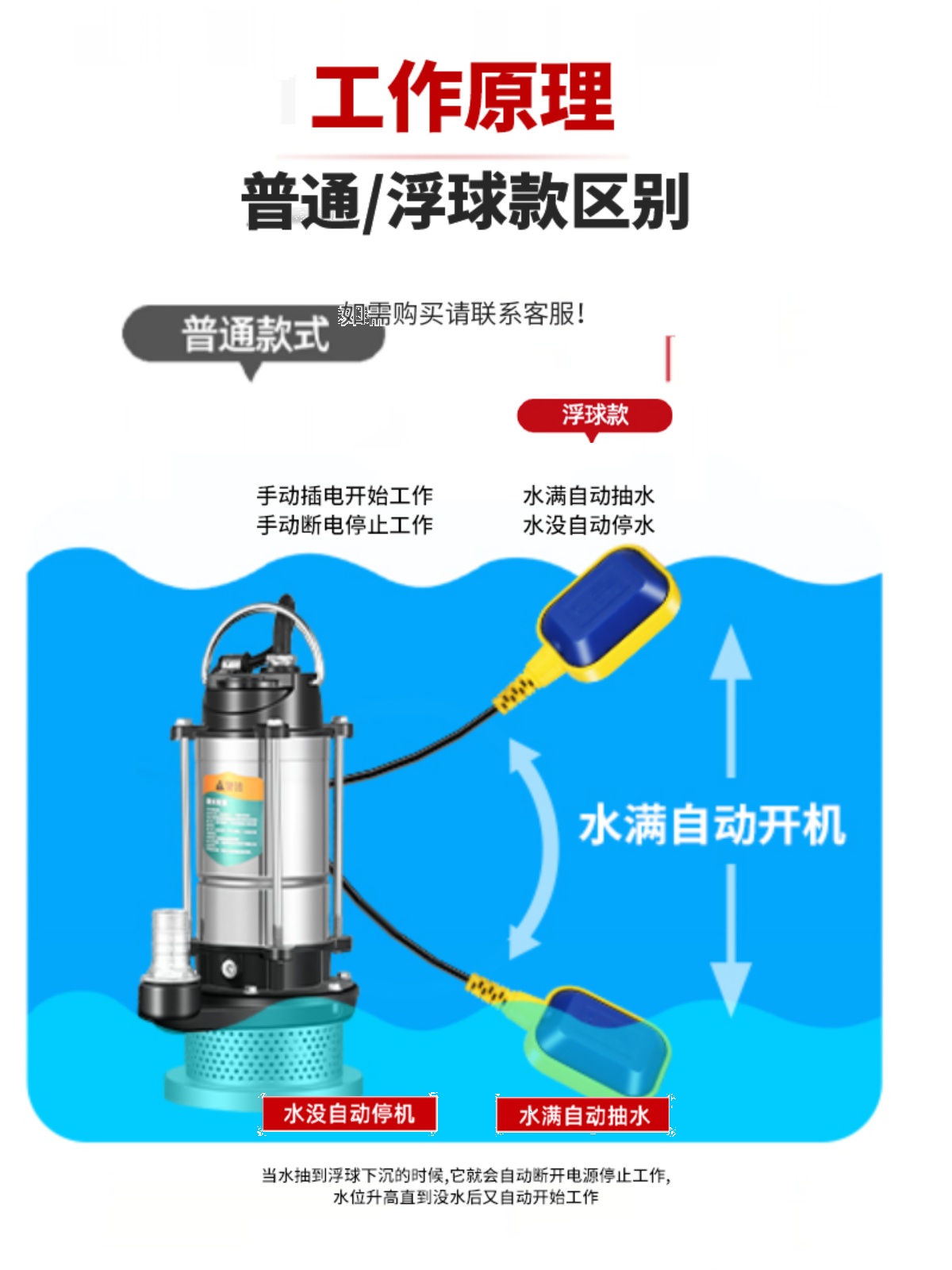 家用水泵220V不锈钢潜水泵农田灌溉小型抽水泵高扬程大流量污水泵