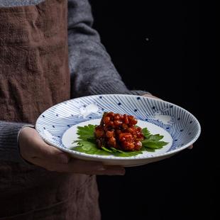 日式碗碟套装家用景德镇陶瓷青花瓷餐具创意单个饭碗盘子碗盘