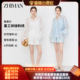 【蜜蜂心愿社】至漫ZHIMA 【法式轻奢】蕾丝拼接莱赛尔气质套装