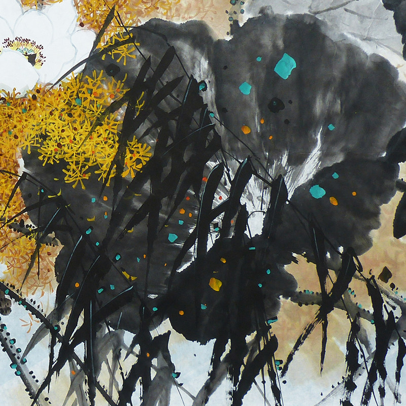 李哲《荷塘情绪》朝鲜功勋画家